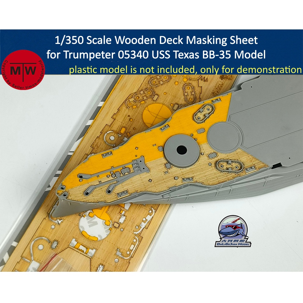 Model Kit Uss Iowa - Holzdeck-Abdeckfolie im Maßstab 1:350 für Trumpeter