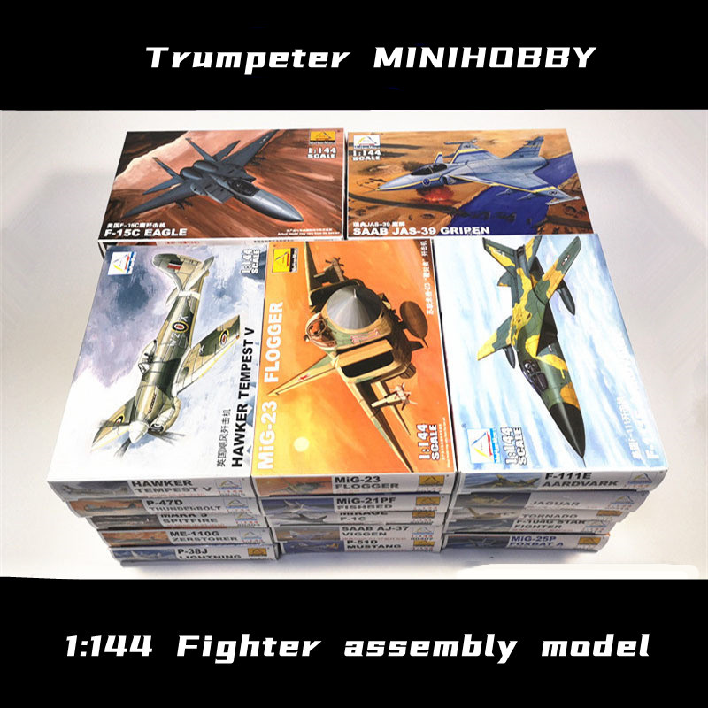 Model Kit Tamiya - TRUMPETER 1/144 Militär-Kampfflugzeug Bausatz Modellflugzeug aus